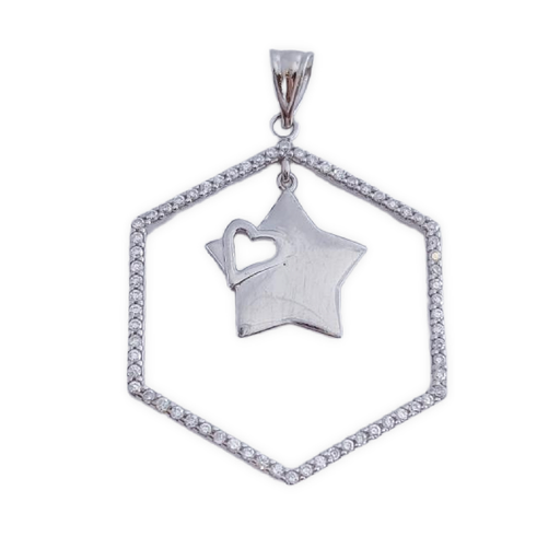 COLGANTE PLATA 925MM ESTRELLA CIRCONITAS
