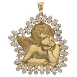 [G273] COLGANTE ORO 18KL ANGEL GRANDE CIRCONITAS