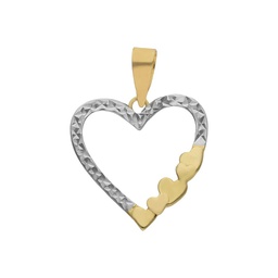 [G419] COLGANTE ORO 18KL BICOLOR CORAZON