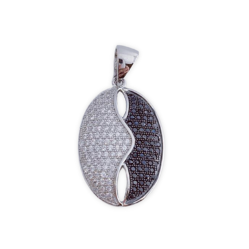 COLGANTE PLATA 925MM OVAL CIRCONITAS