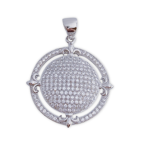 COLGANTE PLATA 925MM REDONDO CIRCONITAS