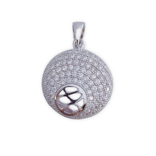 COLGANTE PLATA 925MM REDONDO CIRCONITAS