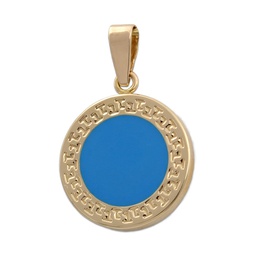 [G594] COLGANTE ORO 18KL ESMALTE AZUL - 12MM