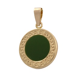 [G598] COLGANTE ORO 18KL ESMALTE VERDE - 12MM