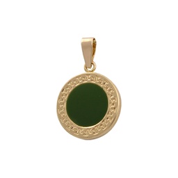 [G600] COLGANTE ORO 18KL ESMALTE VERDE - 7,5MM