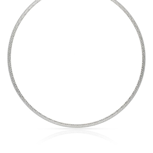 COLLAR ORO 18KL TALLADO BLANCO 4MM