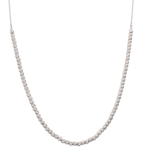 COLLAR ORO BLANCO 18KL BOLAS TALLADAS