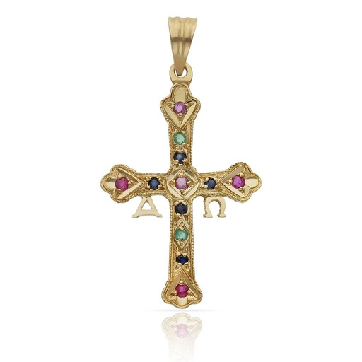 CRUZ ORO 18KL ASTURIANA - 20x32MM