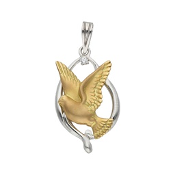[G326] COLGANTE ORO 18KL PALOMA BICOLOR