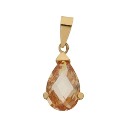 [G352] COLGANTE ORO 18KL PIEDRA COLOR CHAMPAN