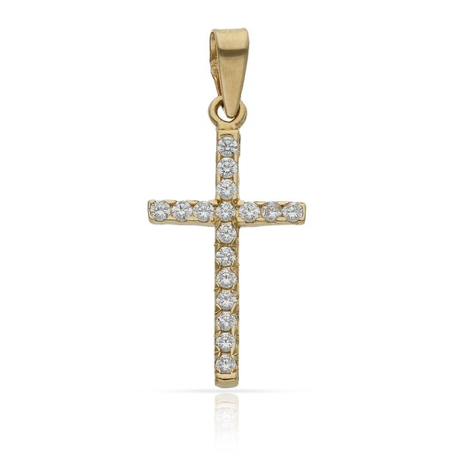 CRUZ ORO 18KL CIRCONITAS - 12x22MM
