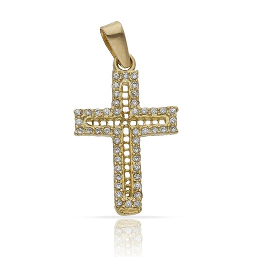 CRUZ ORO 18KL CIRCONITAS - 14x22MM