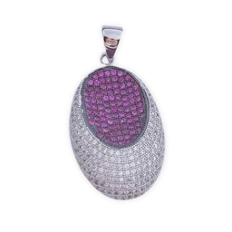[AG5034G] COLGANTE OVAL CIRCONITAS PLATA 925MM