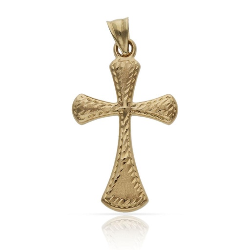 CRUZ ORO 18KL TALLADA - 17x28MM