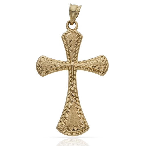 CRUZ ORO 18KL TALLADA - 22x36MM