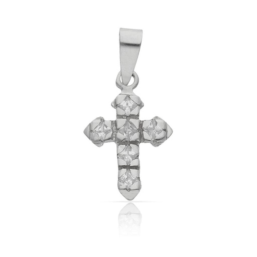 CRUZ ORO BLANCO 18KL CIRCONITAS - 11x16MM