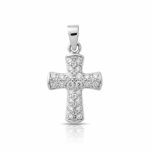 CRUZ ORO BLANCO 18KL DIAMANTES - STOCK