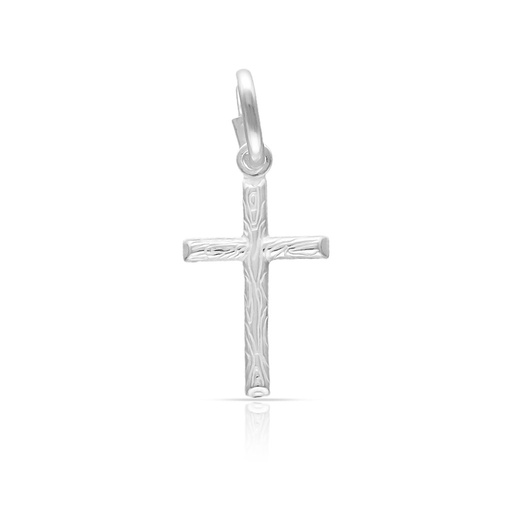 CRUZ PLATA 925MM EFECTO MADERA PEQUEÑA - 11x20MM
