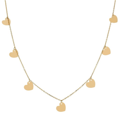 GARGANTILLA ORO 18KL CHARMS CORAZONES