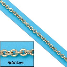 [CO635] COLLAR ROLOT HUECO 6MM ORO 18KL
