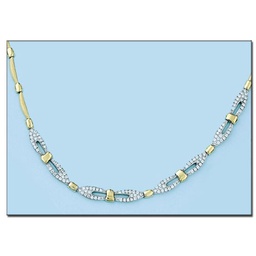 [CO418] COLLAR TROQUELADO PIEDRAS ORO 18KL