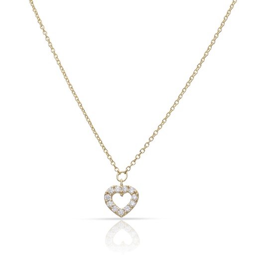 GARGANTILLA ORO 18KL CORAZON CIRCONITAS