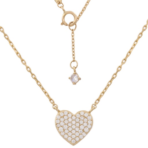 GARGANTILLA ORO 18KL CORAZON CIRCONITAS