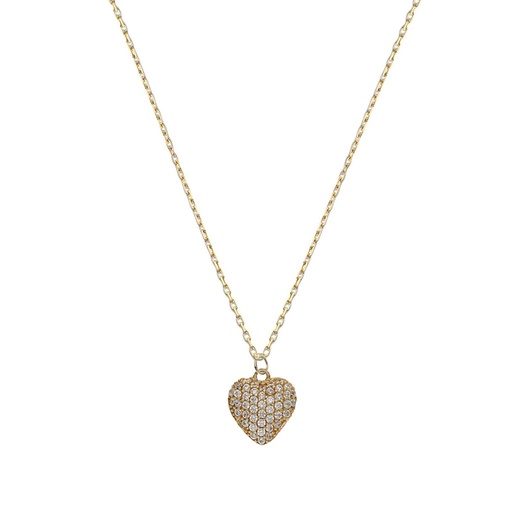 GARGANTILLA ORO 18KL CORAZON CIRCONITAS