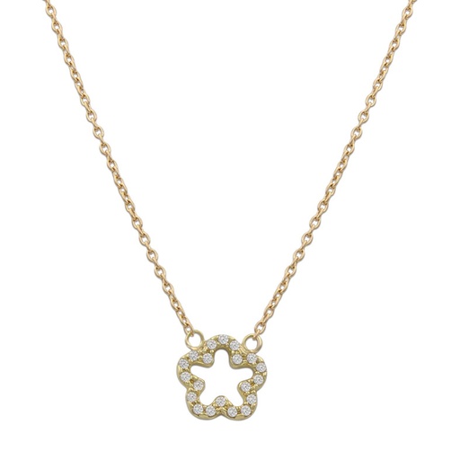 GARGANTILLA ORO 18KL FLOR CIRCONITAS