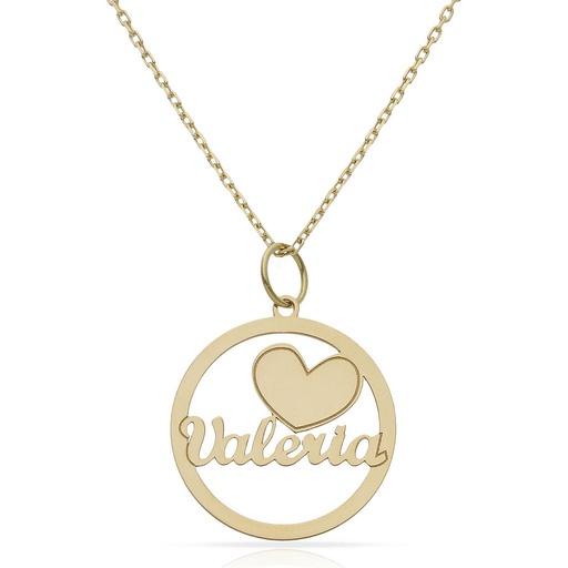 GARGANTILLA ORO 18KL NOMBRE + CORAZON