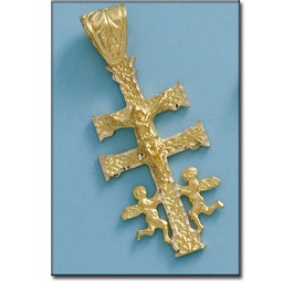 [C93] CRUZ EN ORO 18KL DE CARAVACA - 24X47MM