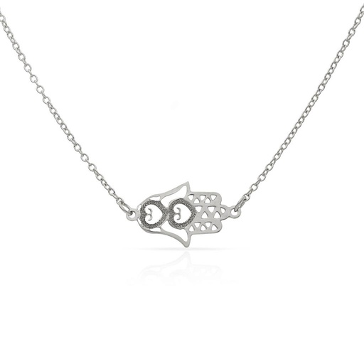 GARGANTILLA ORO BLANCO 18 KL MANO FATIMA