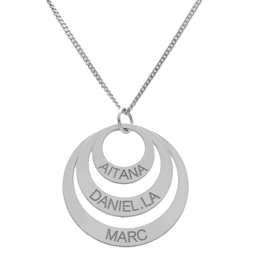 GARGANTILLA PLATA 925MM - 3 CIRCULOS - 26MM