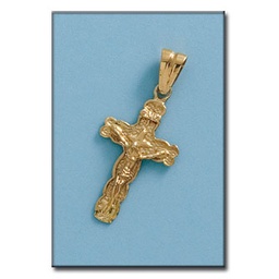 [C363] CRUZ EN ORO DE 18KL CON CRISTO - 15X28MM