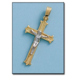 [C359] CRUZ EN ORO DE 18KL CON CRISTO - 18X32MM