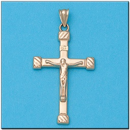 [C452] CRUZ EN ORO DE 18KL CON CRISTO - 22X36MM