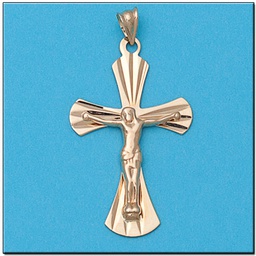 [C458] CRUZ EN ORO DE 18KL CON CRISTO - 22X36MM
