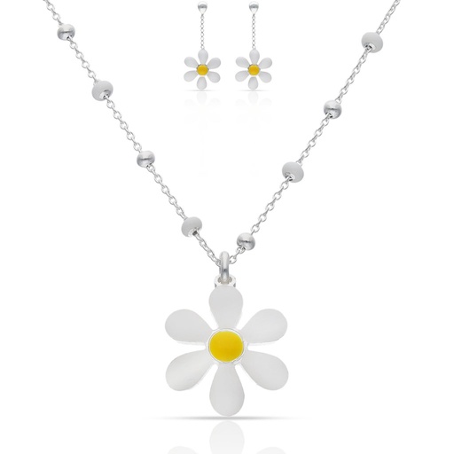 GARGANTILLA PLATA 925MM MARGARITA ESMALTADA
