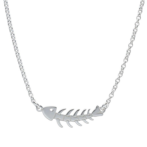 GARGANTILLA PLATA 925MM RASPA PEZ