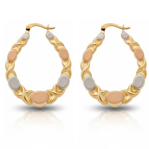 AROS ORO 18KL TRICOLOR