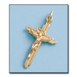 [C344] CRUZ ORO 18KL CRISTO - 18X31MM