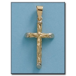 [C2525F] CRUZ ORO 18KL CRISTO- 14X25MM
