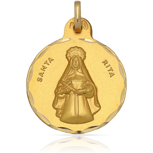 MEDALLA ORO 18 KL SANTA RITA - 21MM