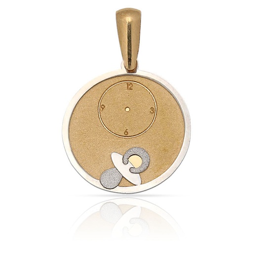 MEDALLA ORO 18KL CHUPETE Y RELOJ - 15MM