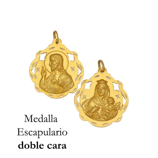 MEDALLA ORO 18KL ESCAPULARIO - 16x20MM