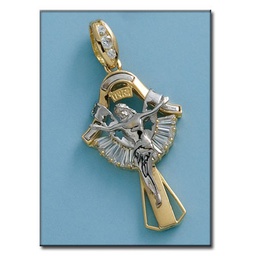 [C48] CRUZ ORO DE 18KL CON CRISTO Y BAGUETTES