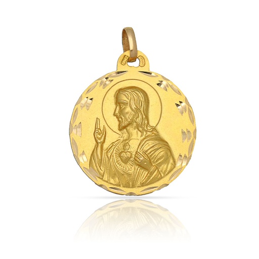 MEDALLA ORO 18KL SAGRADO CORAZON - 18MM