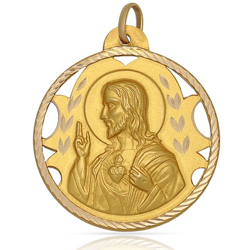 MEDALLA ORO 18KL SAGRADO CORAZON - 24MM