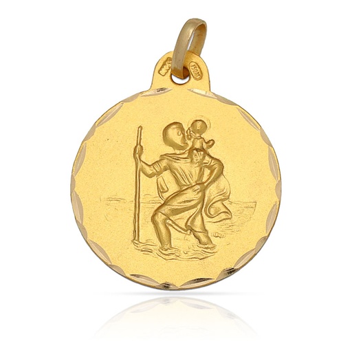 MEDALLA ORO 18KL SAN CRISTOBAL - 19MM