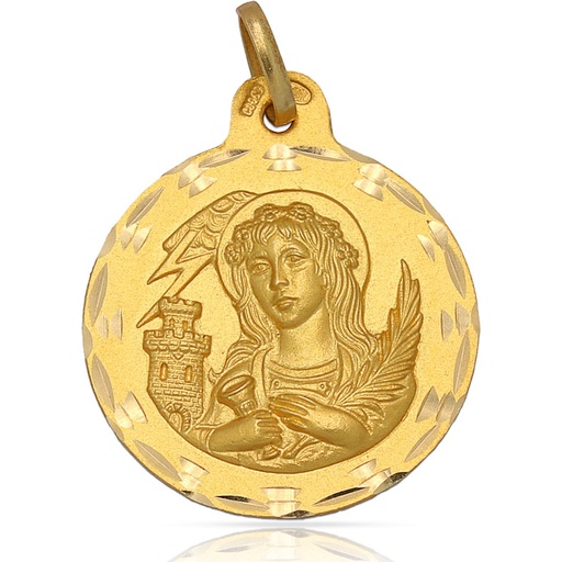 MEDALLA ORO 18KL SANTA BARBARA - 23MM